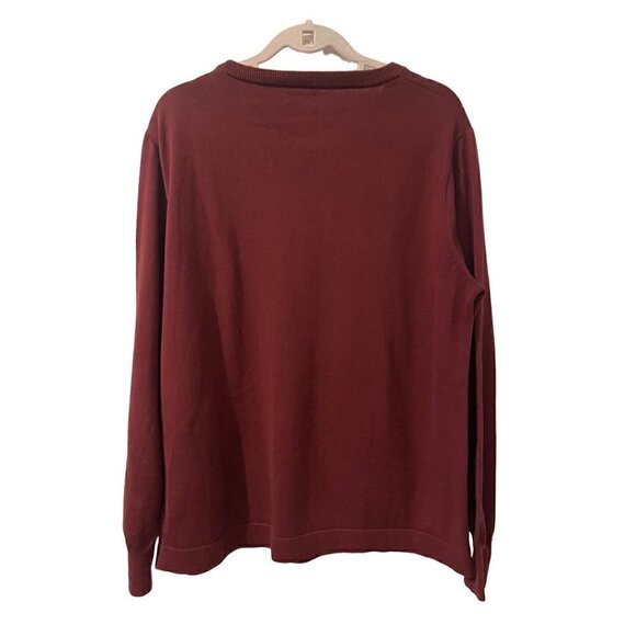 J Crew Burgundy Men's Cotton Crewneck Pullover Sweater Size Large - Picture 2 of 13